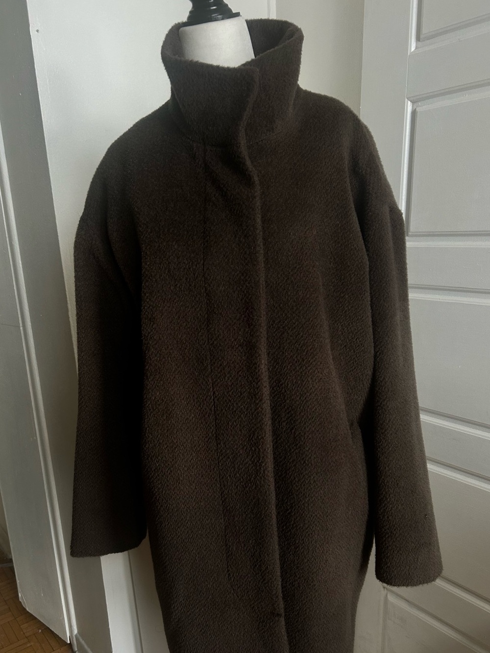 Hilary Radley Wool Alpaca Taupe Coat Size 2 Excellent Condition